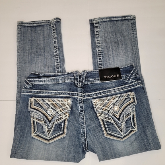 Vigoss The New York Capri Vintage Wash Embellished Flap Pocket Size 3/4 **** - Picture 3 of 13